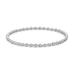 Rhodium Plated CZ Bangle