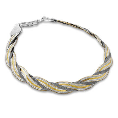 7" Tri Tone Twist Flex Bracelet