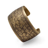 Oxidized Brass Cuff with Floral Design