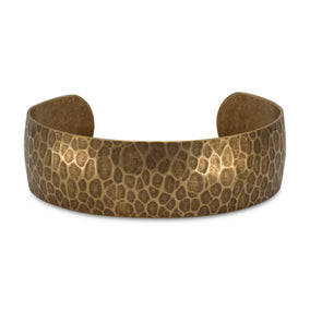 Oxidized Hammered Brass Cuff