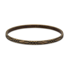 Oxidized Brass Bangle with Floral Design
