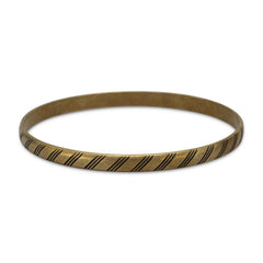 Oxidized Brass Bangle with Lined Design