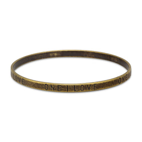 Oxidized Brass "ONE I LOVE" Bangle