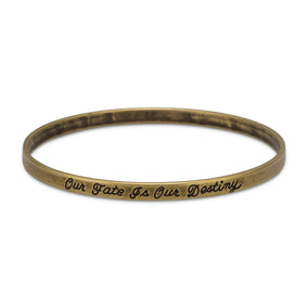 Oxidized Brass Message Bangle