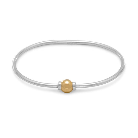 7.5" Two Tone Add A Charm Bangle