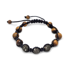 Adjustable Macrame Bracelet with Tiger's Eye Beads