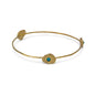 Brass and Reconstituted Turquoise Bangle