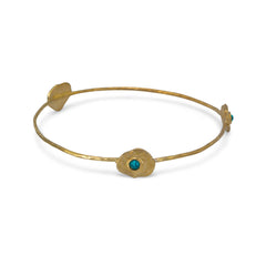 Brass and Reconstituted Turquoise Bangle