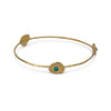 Brass and Reconstituted Turquoise Bangle