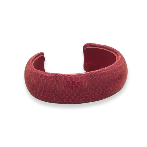 Fuchsia Snake Skin Cuff