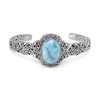 Ornate Larimar Cuff Bracelet