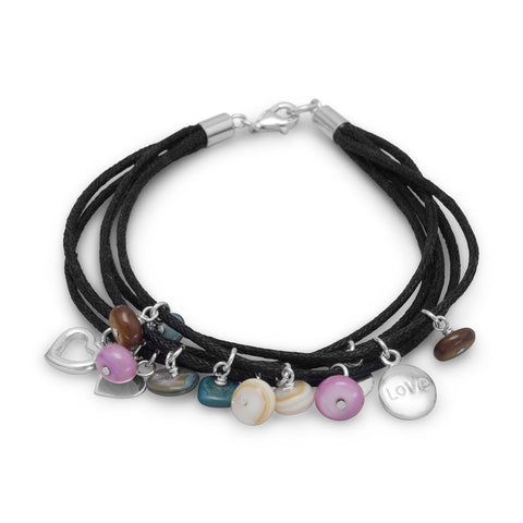 7.5" Five Strand Multicharm Bracelet