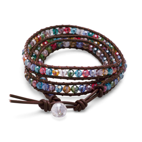 21" Multicolor Crystal Wrap Fashion Bracelet