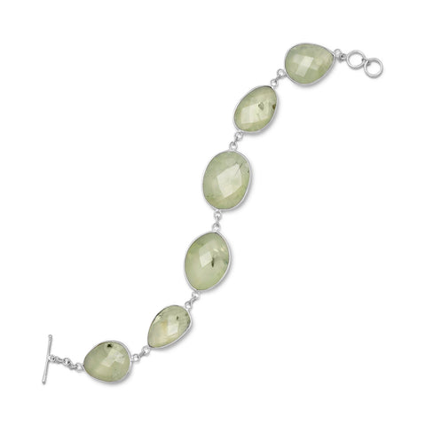 7.75" Prehnite Toggle Bracelet