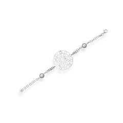 7.5äó? Rhodium Plated Southwestern Design Bracelet