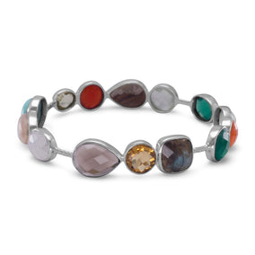 Chunky Multistone Bangle Bracelet
