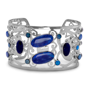 Blue Boulder Opal Cuff Bracelet