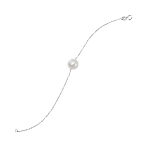 7" Cable Chain Bracelet with Imitation Pearl