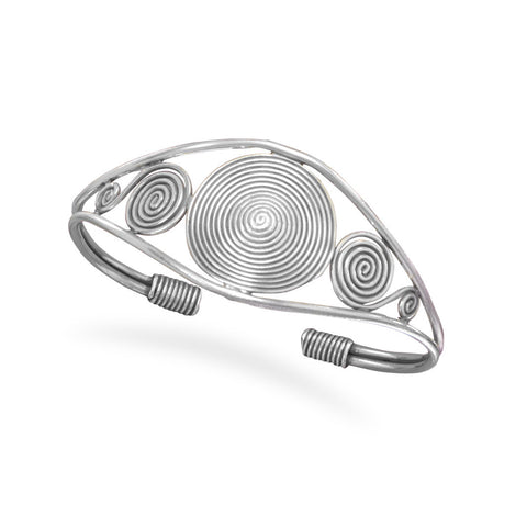 Oxidized Coil Design Cuff Bracelet