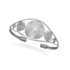 Oxidized Coil Design Cuff Bracelet