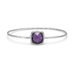 Textured Purple CZ Bangle