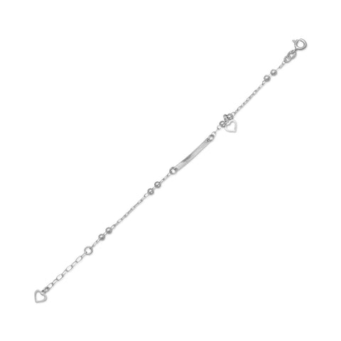 5.5" + 1" ID Bracelet with Heart Charm