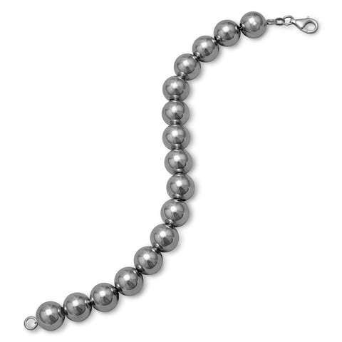8.5" Rhodium Plated Bead Bracelet