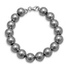 8.5" Rhodium Plated Bead Bracelet