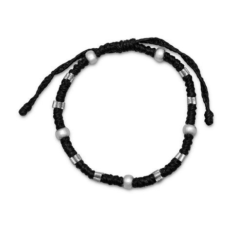 Adjustable Macrame Beaded Bracelet