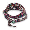 29" + 1" Leather Wrap Bracelet with Agate