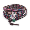 29" + 1" Leather Wrap Bracelet with Agate