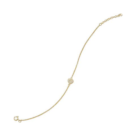 6" + 1" 14 Karat Gold Plated CZ Heart Bracelet
