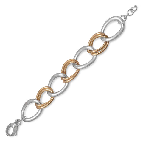 Two Tone Large Hollow Link Bracelet