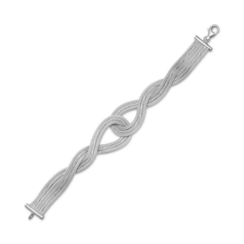 7.5" Rhodium Plated Interlocking Design Bracelet
