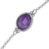 Faceted Oval Amethyst Toggle Bracelet