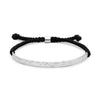 Adjustable Black Cord Bracelet with Textured Bar