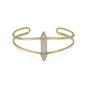 14 Karat Gold Plated Split Cuff with Gray Moonstone Spike
