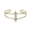 14 Karat Gold Plated Split Cuff with Gray Moonstone Spike