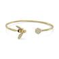 14 Karat Gold Plated and Signity CZ Bee Flex Cuff