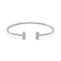 Rhodium Plated Signity CZ Bar Flex Cuff