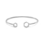 Rhodium Plated Signity CZ Honeycomb Flex Cuff