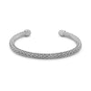 Rhodium Plated Popcorn Chain Flex Cuff Bracelet