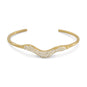 18 Karat Gold Plated Signity CZ Wave Design Cuff