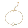 14 Karat Gold Plated Bracelet with Large Square Link and Glass Seed Beads