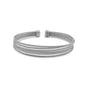 Rhodium Plated 6 Row Cuff Bracelet