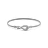 Rhodium Plated CZ Infinity Hook Bangle