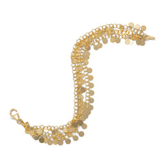 14 Karat Gold Plated Polished Disk Bracelet