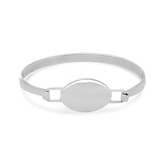 Oval Engravable Tag Bangle