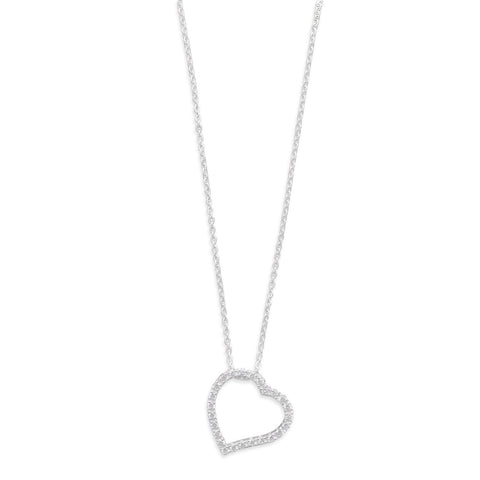 16" Chain with Cut Out CZ Heart