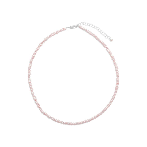 13" + 2" Extension Pink Cultured Freshwater Pearl Necklace